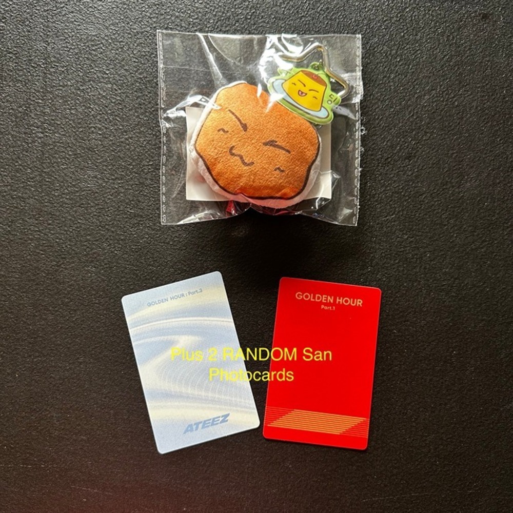 ATEEZ San In Your Fantasy Cushion Keyring + 2 Random Photocards